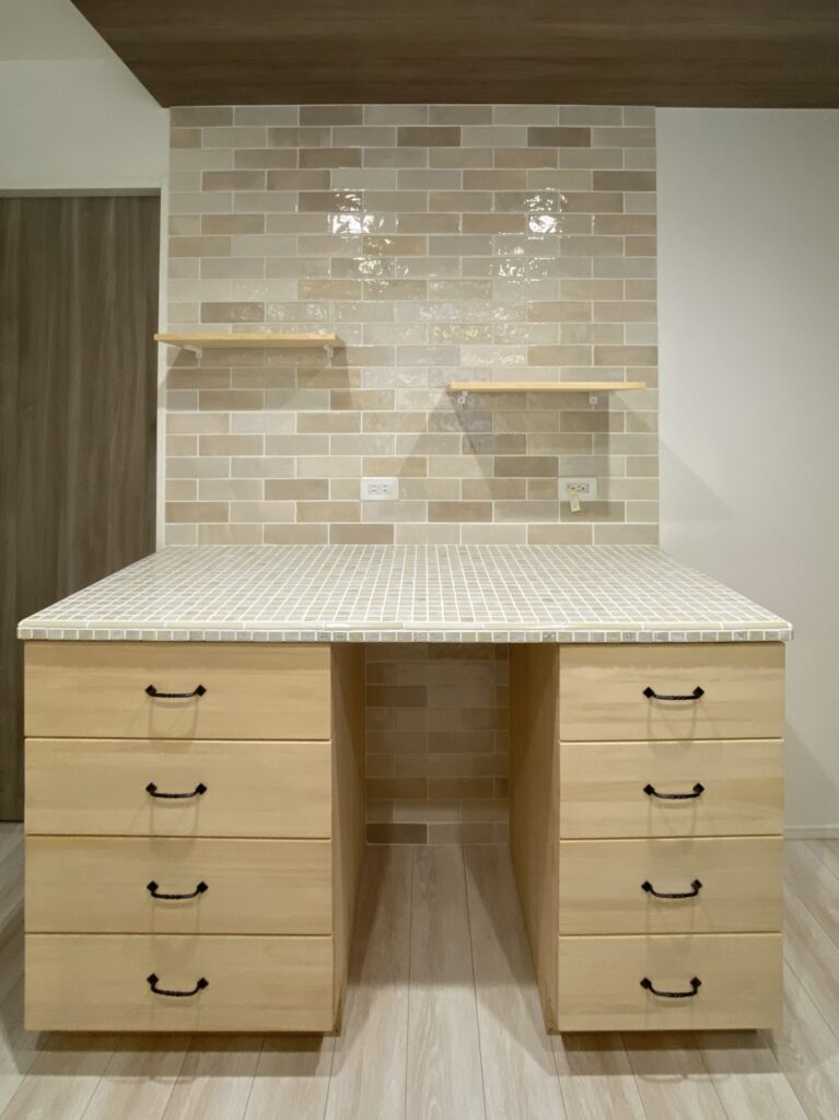 新築入居前リフォーム After オリジナルキッチンキャビネット 無添加住宅ライブハウス